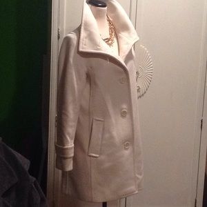 Talbots classic cream wool 3/4 length coat